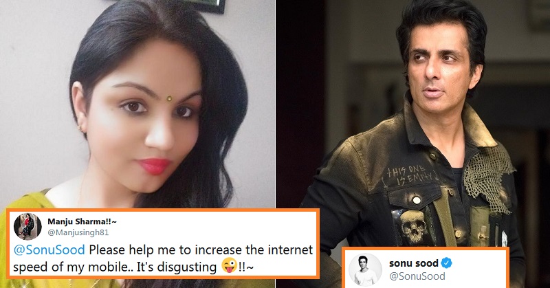 Sonu Sood reply girl increase internet speed