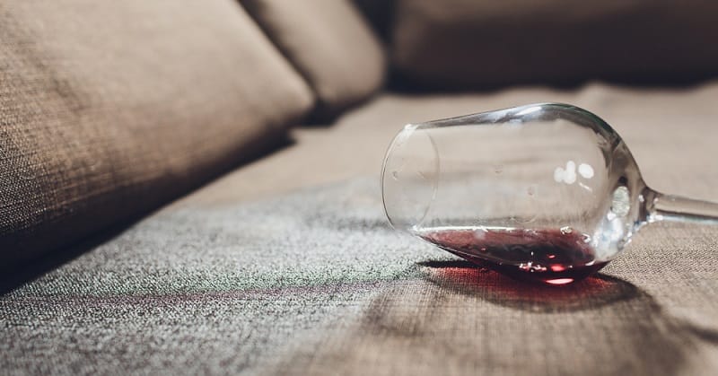 clean wine stain from furniture