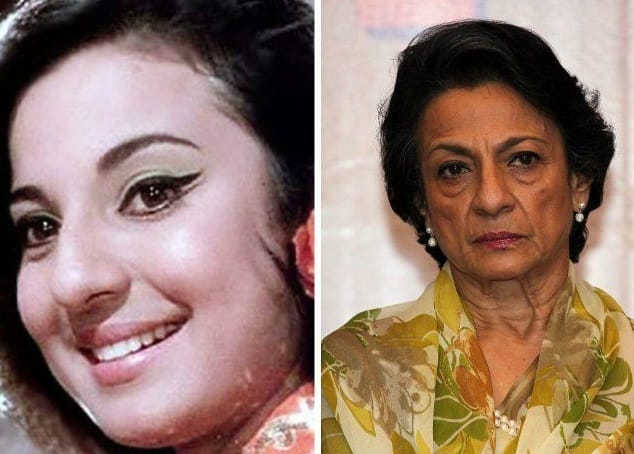 Tanuja Mukherjee then and now