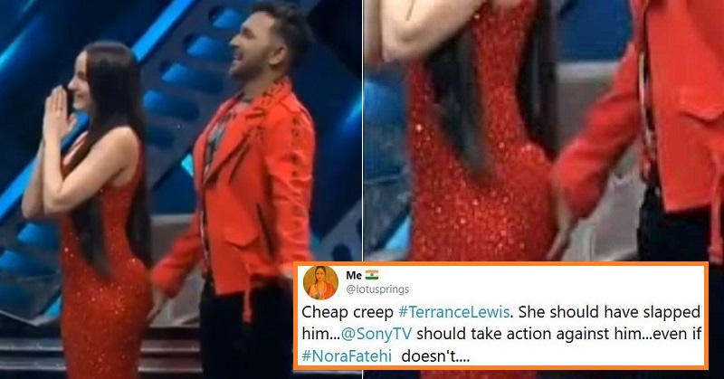 Terence Lewis touches Nora Fatehi