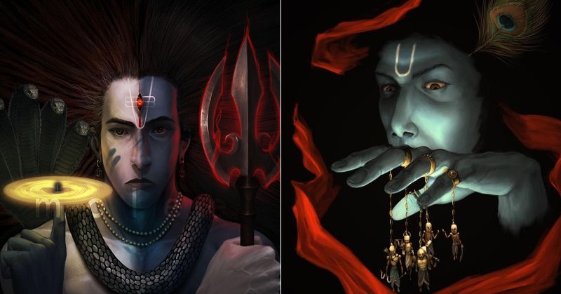 Indian Gods Illustration