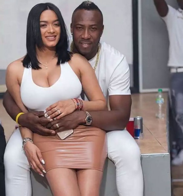 andre russell with wife