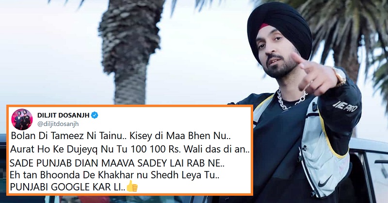 Diljit Punjabi Tweets translation