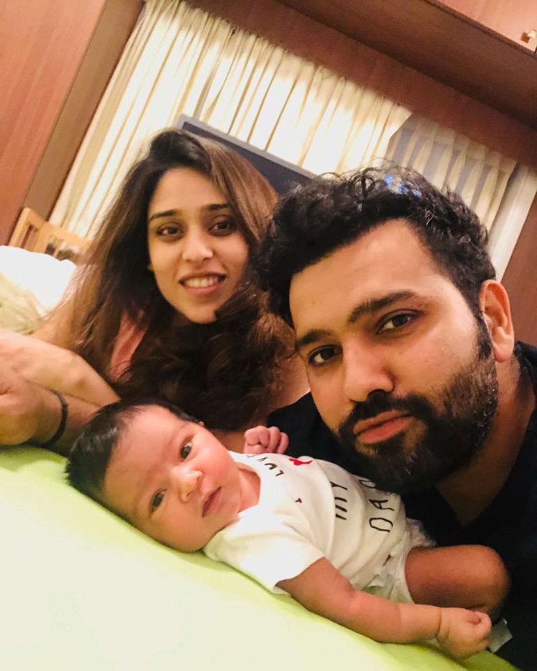 rohit sharma and ritika sajdeh with daughter