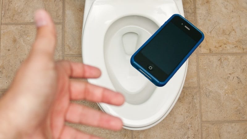 Dropping phone in toilet