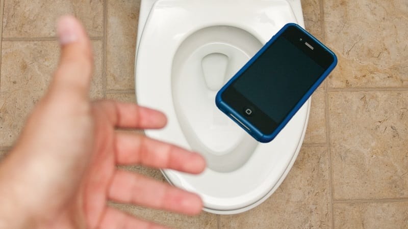 Dropping phone in toilet