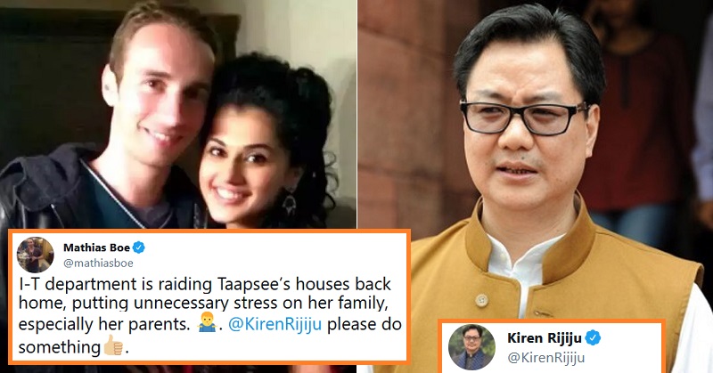 Kiren Rijiju reply Taapsee Pannu Boyfriend