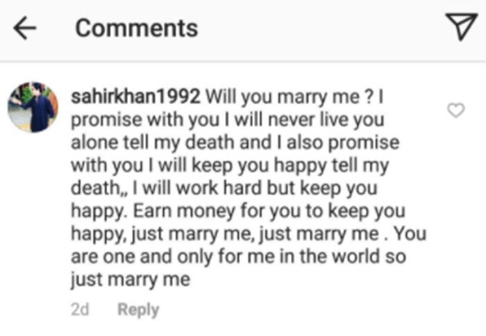 Man proposing on Instagram