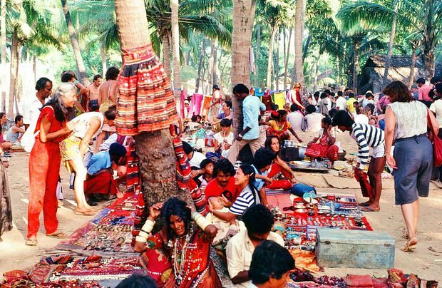 Anjuna flea market, Goa, 1982