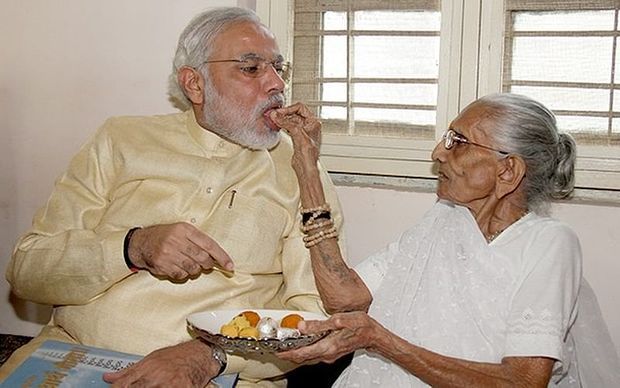 Narender Modi with mother