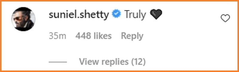 Suniel Shetty reply Athiya Shetty B’day Post For KL Rahul