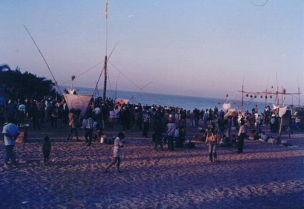 party at Baga Beach in 1988