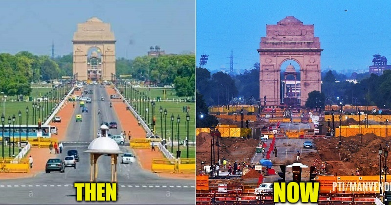 India gate Then Now Central Vista
