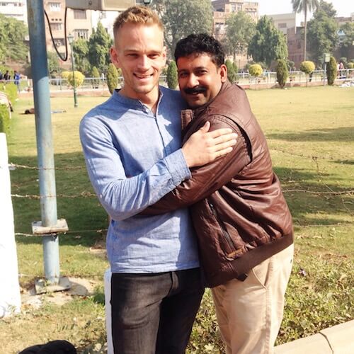 Indians taking photo with foreigners