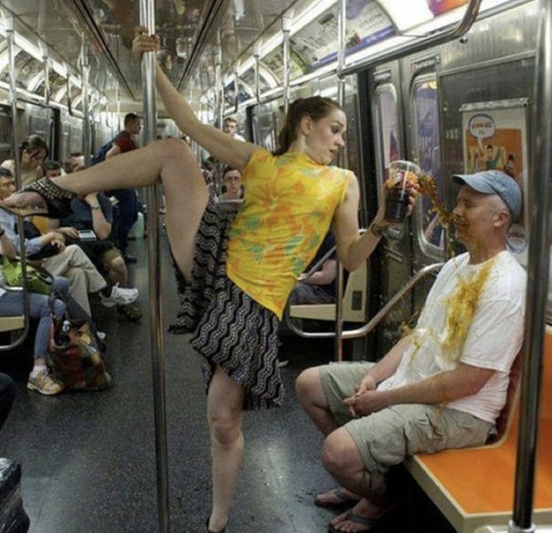 people caught doing unusual things on public transportation