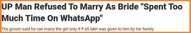 UP man refused to marry as bride spent too much time on whatsapp