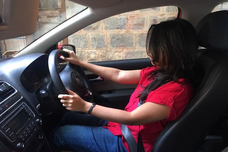 girl driving car