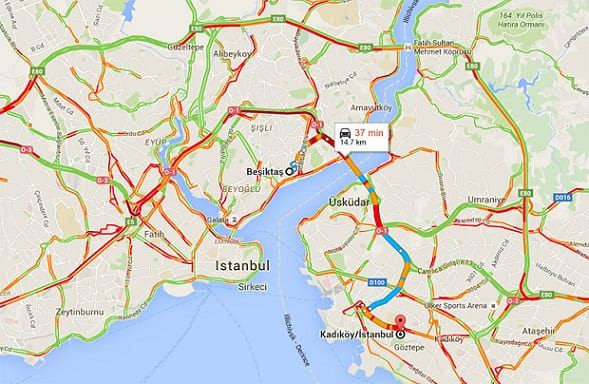 google maps traffic data
