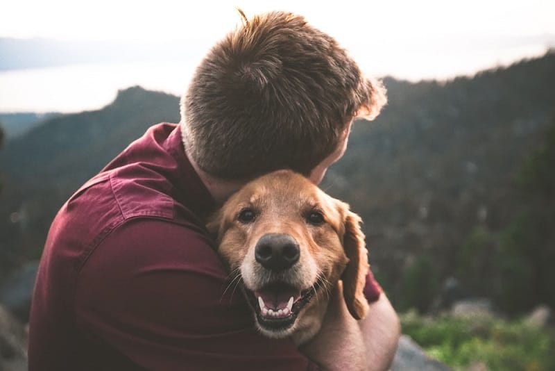 man with dog