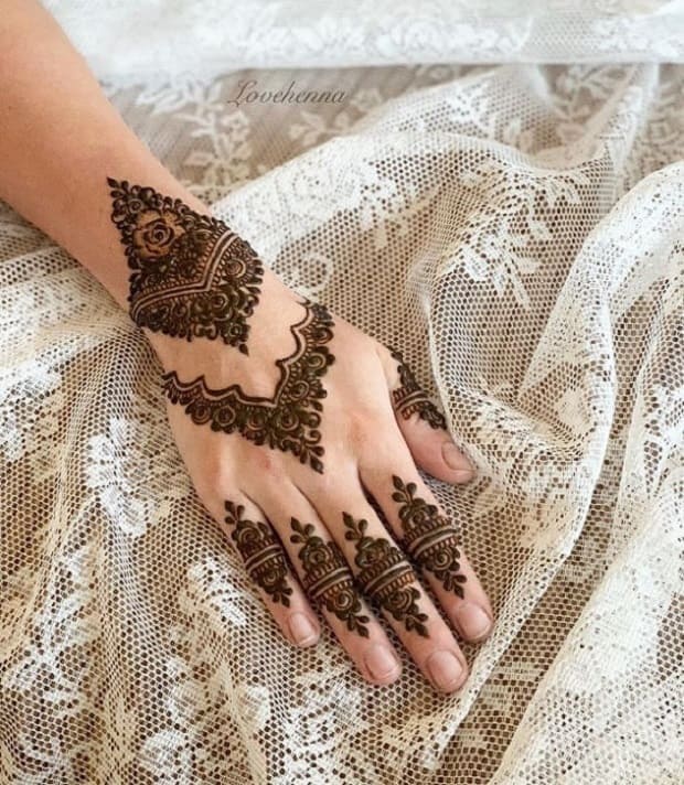 Backhand Mehndi Designs for Wedding