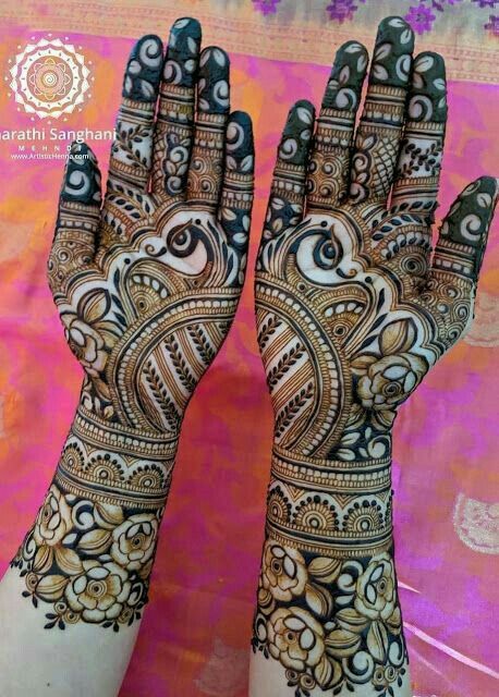 full hand mehndi design for bride
