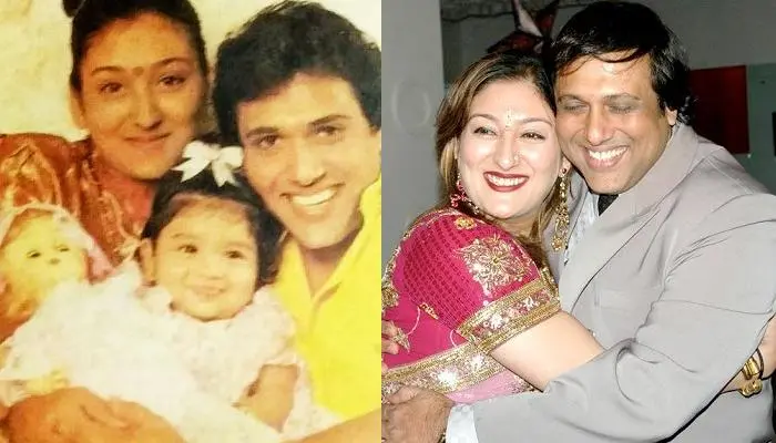 Govinda with daughter and wife