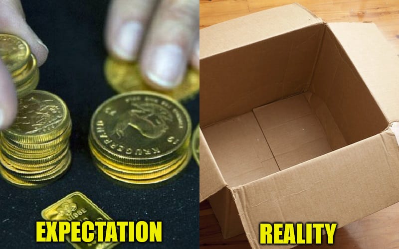 Man orders gold coin Gets empty box