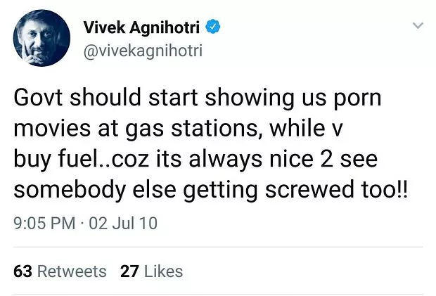 Vivek Agnihotri on Petrol Price