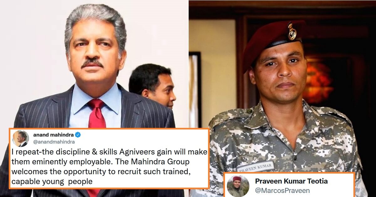 Ex-commando hits Anand Mahindra on Agnipath