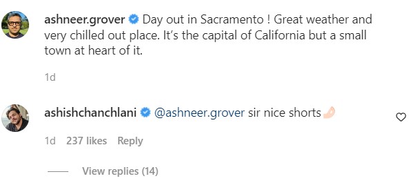 ashish-chanchlani-comment-on-ashneer-grover Instagram post