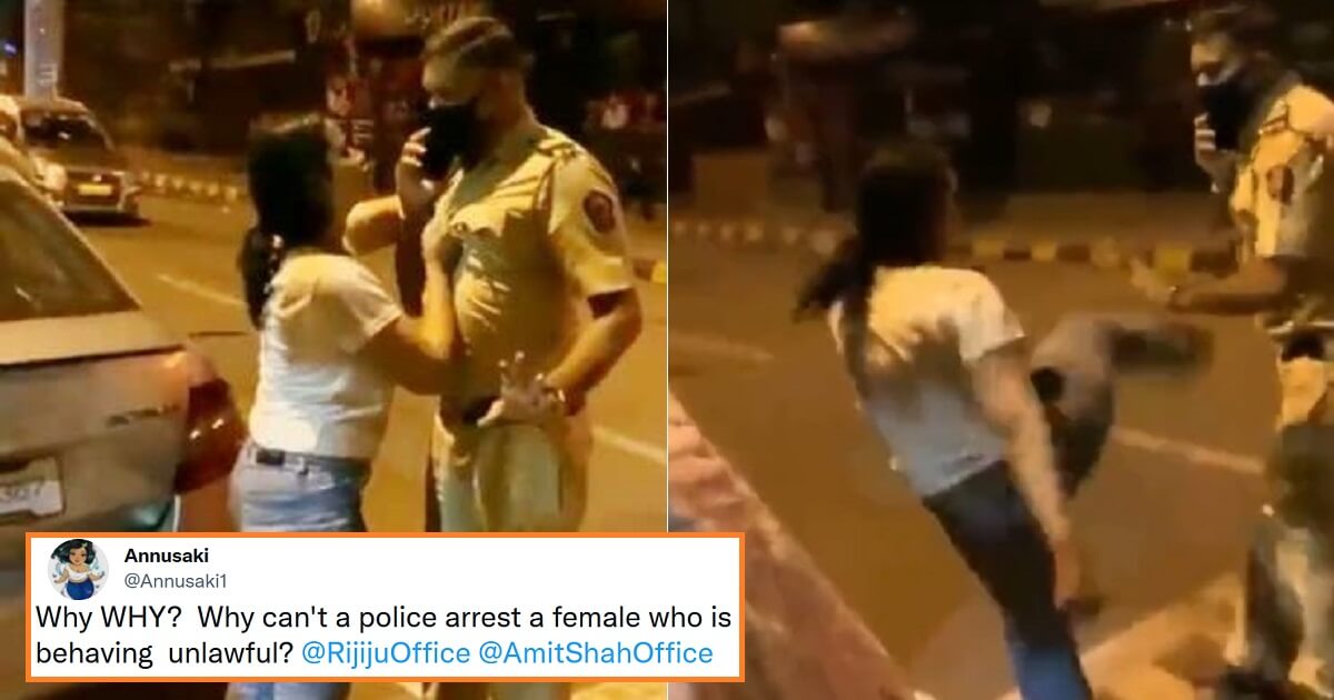 drunk woman abusing police