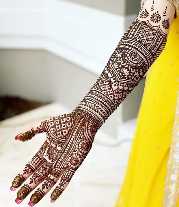 front side mehndi design full hand