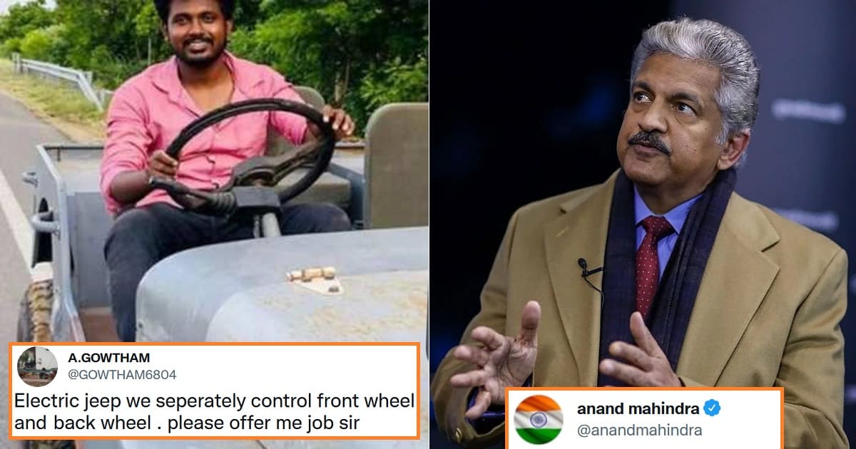 Anand Mahindra reply Electric Jeep
