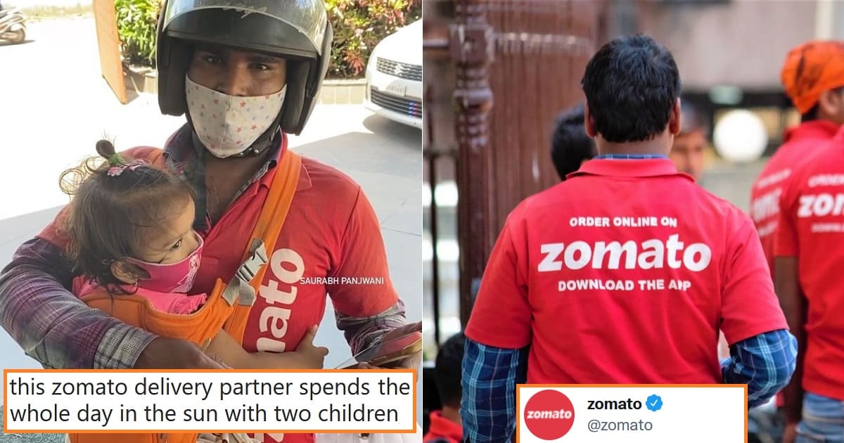 Zomato Delivery Boy Carrying His Kids
