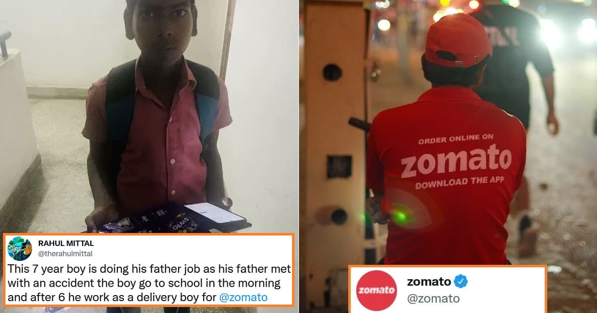 Zomato reply 14 year delivery boy