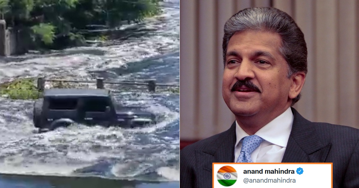 Anand Mahindra Thar Bangalore flood
