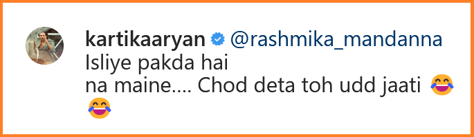 Kartik Aaryan Flirtatious Reply To Rashmika Mandanna