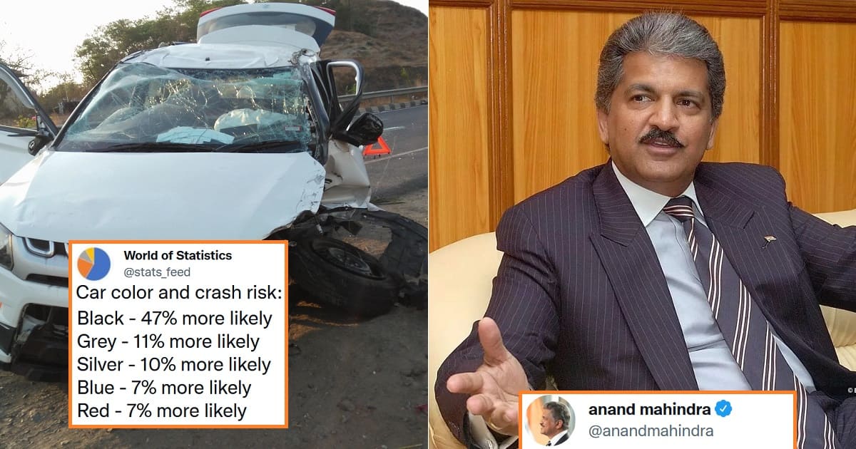 Anand Mahindra on car accidents stats