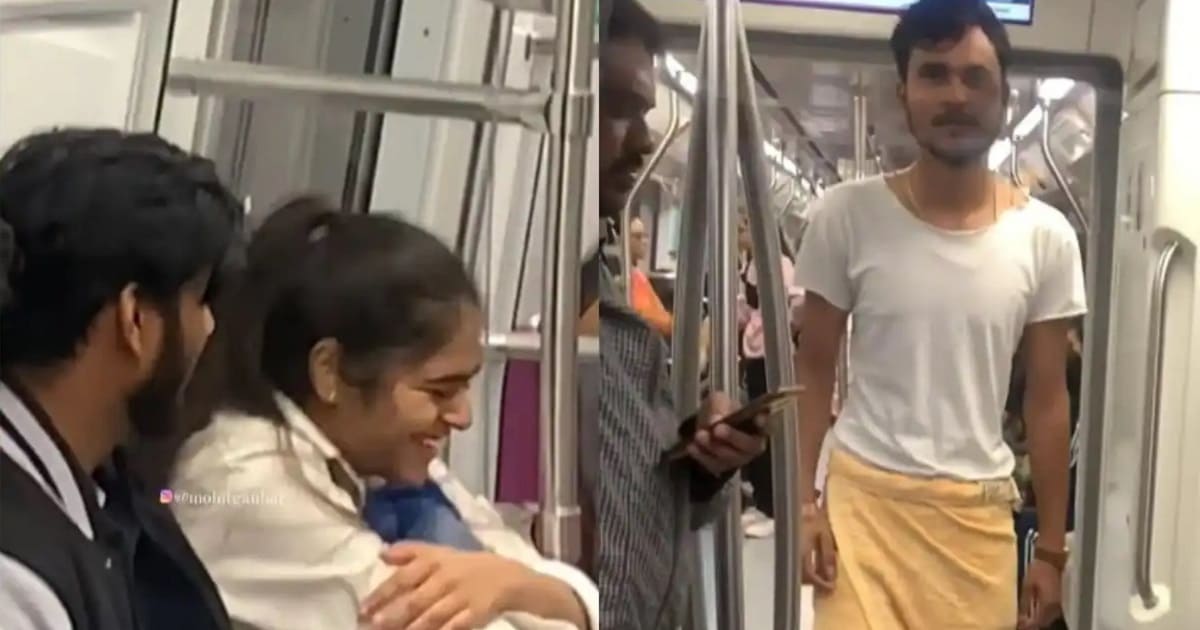 Delhi Metro guy in towel
