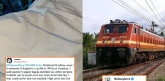 Indian Railway reply dirty bedsheet
