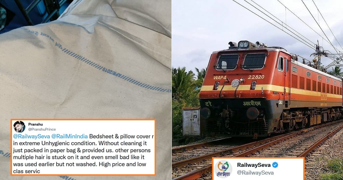 Indian Railway reply dirty bedsheet