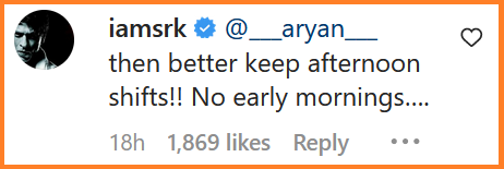 SRK reply Aryan