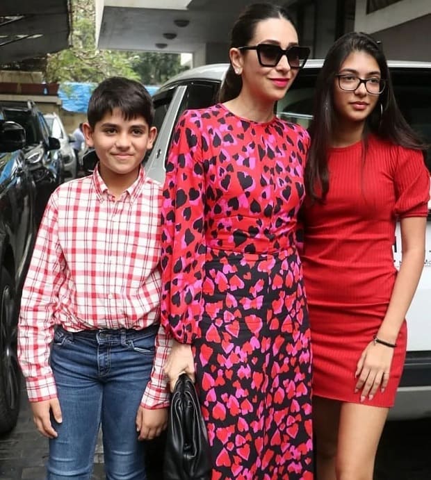 Karishma Kapoor with her daughter and son
