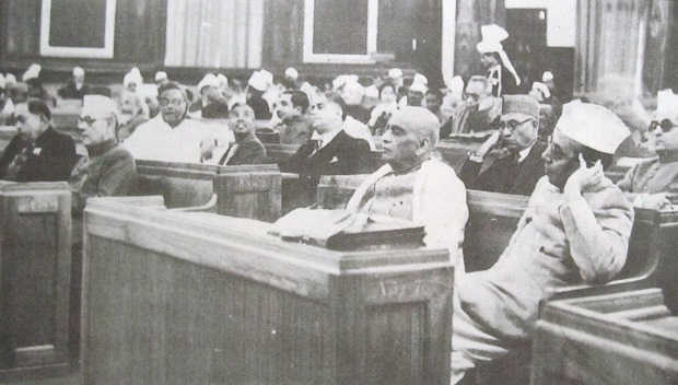 This picture depicts the First Day of the Constituent Assembly in India, in 1946