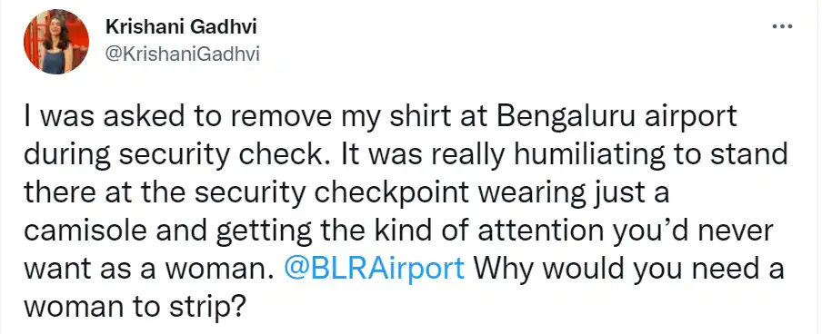 woman asked to strip at security check up