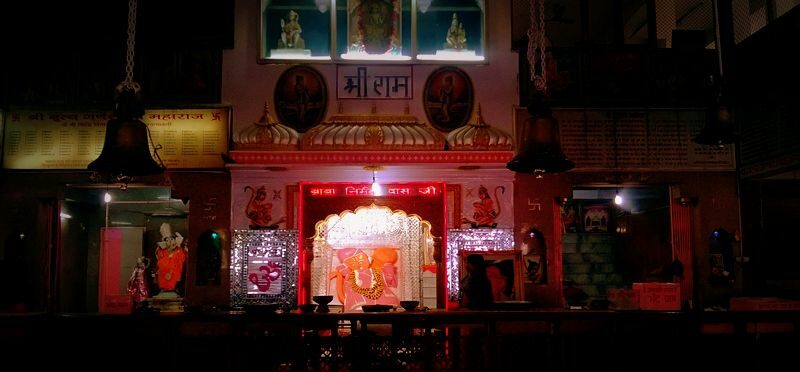 The radiant and reclining image of Khole Ke Hanuman Temple, Jaipur, Rajasthan
