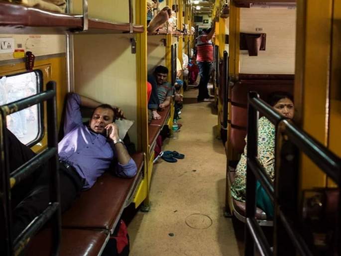 Indian Railways passengers sleeping
