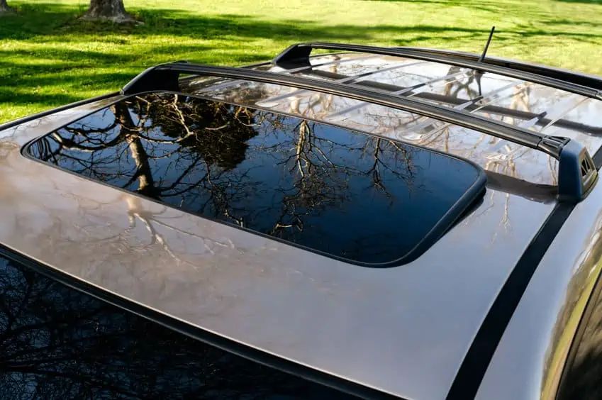 Brown-SUV-with-the-sunroof-open-vertically