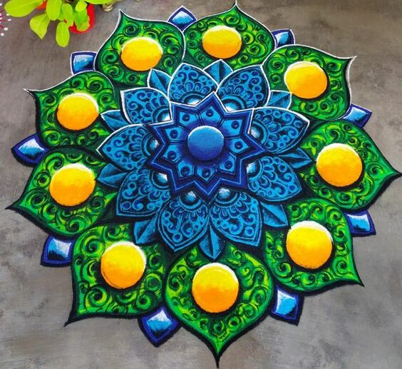 3D mandala rangoli design