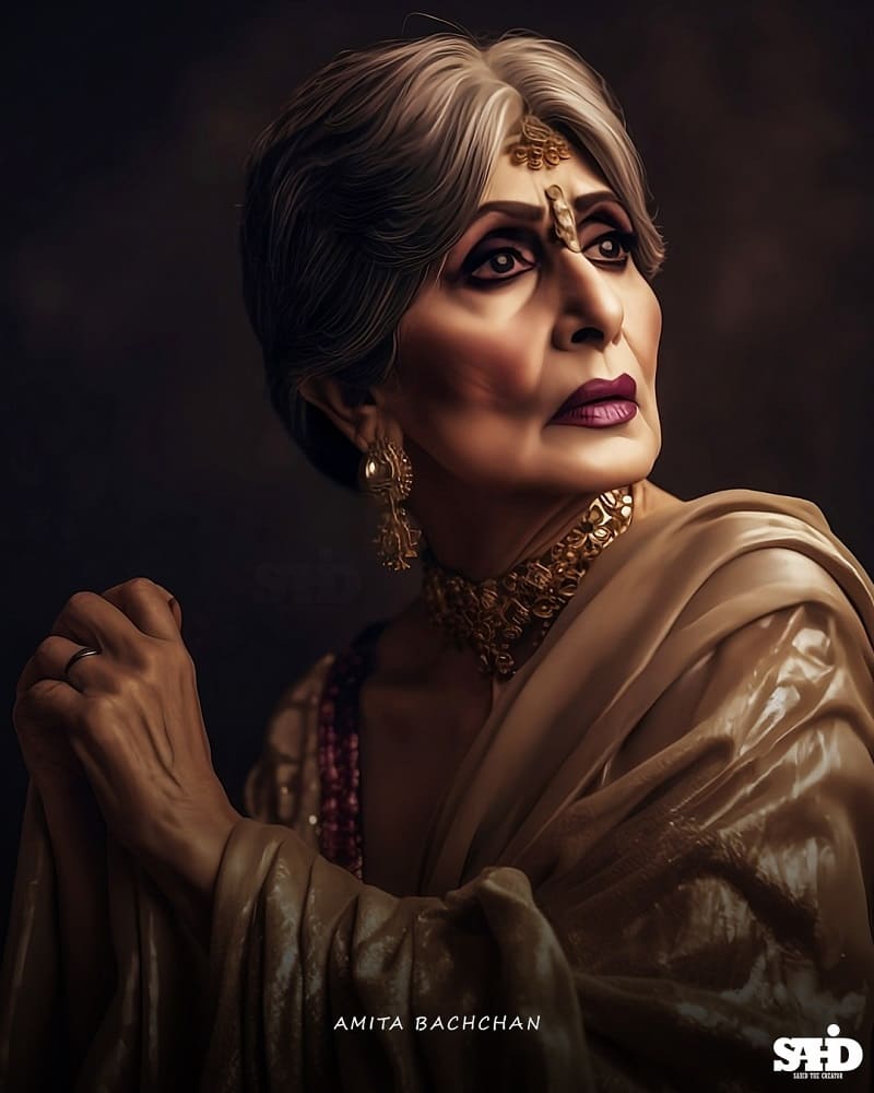 Bollywood Actors As Woman - Amitabh Bachchan